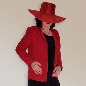 Vintage red sequin long sleeve jacket